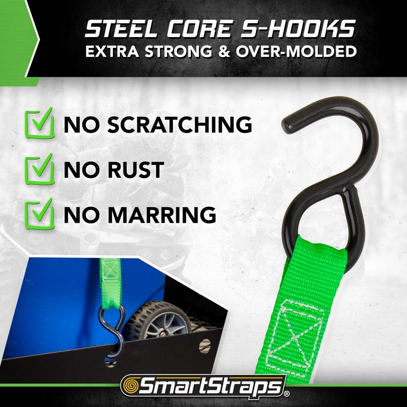 SmartStraps 6â€™ Cambuckle Tie Down, 2 Pack â€” Standard Duty Tie-Down Ratchet Straps â€” 1,200lb Break Strength, 400lb Safe Work Load â€” Ideal for Tying Down Dirt Bikes, ATVs and Mowers - Image 2